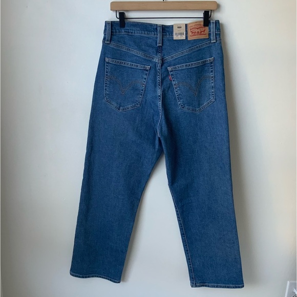 NWT LEVI’S Ribcage Straight Ankle Jeans Super High-Rise Blue 30x27 - Picture 3 of 14